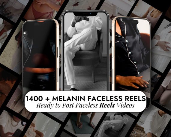 1400 + Melanin Faceless Reels Videos | Black Boss Babe Bundle | Instagram Reels Aesthetic Digital Marketing | Aesthetic Videos Black Woman