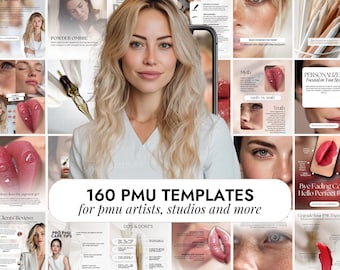Permanent  Instagram Posts | PMU Instagram Template | Bundle pmu Templates | PMU Social Media Post | PMU Brows Templates | Pmu Lips Blushing