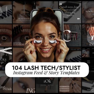Lash Stylist Post Templates | Lash Tech Artist Instagram Template | Lash Tech Instagram Post | Lash Tech Social Media | Lash Extension Post