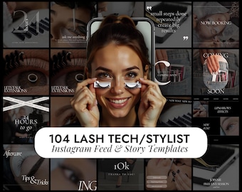 Plantillas de publicaciones de Lash Tech Artist / Plantilla de Instagram de Lash Tech Artist / Publicación de Instagram de Lash Tech / Redes sociales de Lash Tech / Publicación de extensión de Lash
