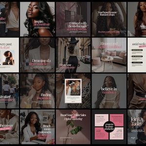 Melanin Social Media Templates | Digital Marketing Post Templates | Personal Growth | Melanin Instagram Posts | Faceless Marketing Boss Babe