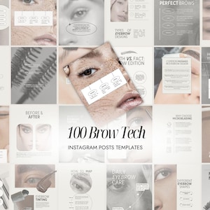 Brow Tinting Instagram Templates | Brow Tech Canva Template | Microblading Templates | Eyebrow Artist Stylist Posts | Brow Tech Templates
