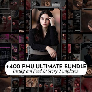 Post Instagram permanenti / Modello Instagram PMU / Modelli PMU Bundle / Post sui social media PMU / Modelli per sopracciglia PMU / Labbra PMU Blushing
