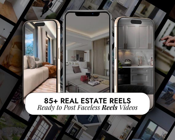 80+ Real Estate Faceless Reels | Luxury Realtor Digital Marketing | Real Estate Social Media | Real Estate Reels Videos | Faceless Instagram