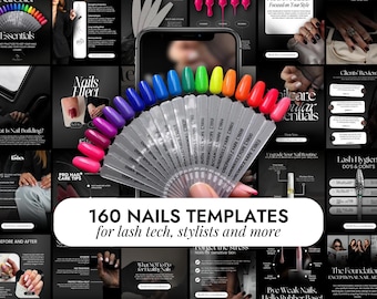 Nail Tech Templates | Nail Artist Instagram Post | Nail Technician Social Media Posts | Gel Nails Templates | Manicurist Stylist Canva Posts