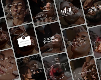 Facial Treatment Instagram Templates | Aesthetician Skincare Canva Posts (Digital Download)