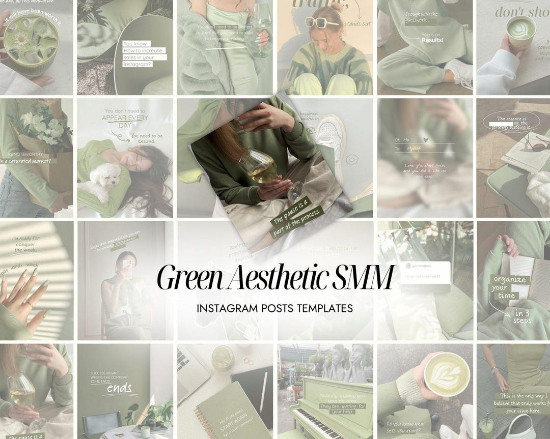 Green Instagram Templates | Boss Babe Social Media Posts (canva) - Etsy
