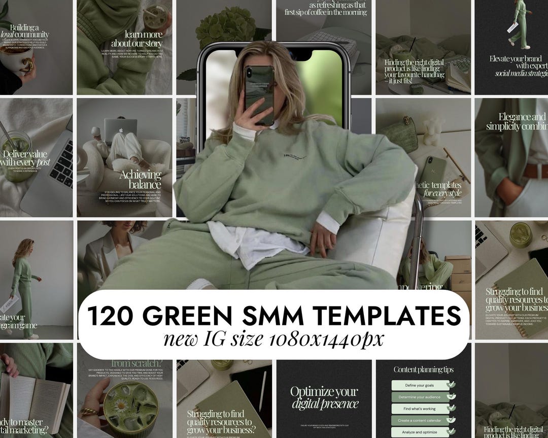 Green Instagram Templates | Social Media Manager Posts | Trendy Feed ...