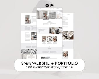 Social Media Manager Elementor Website | Content Creator Wordpress Page | Portfolio Wordpress | Elegant Theme Elementor Kit | Feminine Page