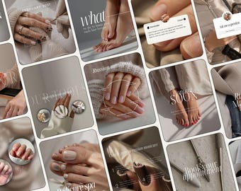 Nail Artist Instagram Templates | Modern Social Media Posts (Digital Download)