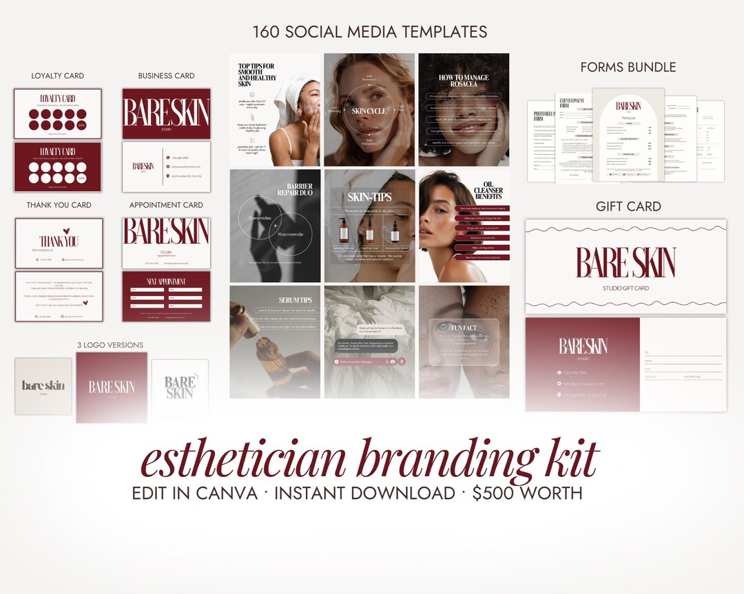 Esthetician Branding Kit | Beauty Instagram Template | Branding Kit ...