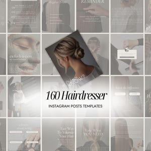 160 Hairdresser Instagram Templates | Hairdresser Canva | Hairstylist Salon Template | Hair Social Media Post | Aesthetic Templates Canva