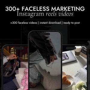 300 Faceless Marketing Reels | Marketing Instagram Video | Instagram Stories | Aesthetic | Social Media | Instagram Reels | Faceless Videos