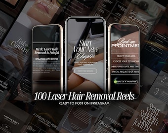 100 Laser Hair Removal Reels | Esthetician Social Media Videos (Digital Download)