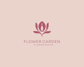 Premade Florist Logo Design | Modern Flower Shop Branding Kit | Elegant Florist Logo | Feminine Aesthetic Design | Custom Template Logo