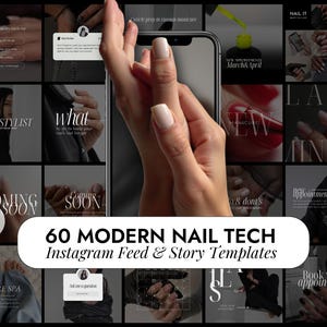 60 moderne Nail Tech Vorlagen | Nageldesigner Instagram | Nageldesigner Social Media Posts | Gel Nägel Vorlagen | Manikürist Stylist Posts
