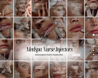 Nurse Injector Instagram Templates | Botox Filler Social Media | Biostimulators Instagram Post | Aesthetic Medspa Instagram Templates Posts