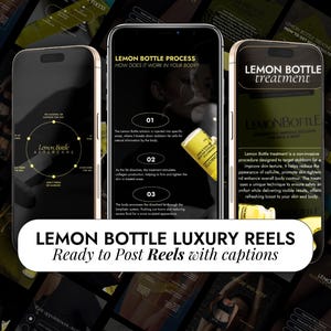 Lemon Bottle Instagram Video Reels | Lemon Bottle Instagram Posts | Fat Dissolving Bottle Lemon Social Media Posts |  Lemon Bottle Reels