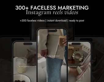 300 bobines de marketing sans visage | Marketing Vidéos Instagram | Histoires Instagram | Esthétique | Réseaux sociaux | Bobines Instagram | Vidéos sans visage