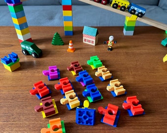 15 x Brio / Duplo / Lego / Lillabo / IKEA Holzeisenbahn - Adapter