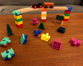 5 x Brio / Duplo / Lego / Lillabo / IKEA Holzeisenbahn - Adapter