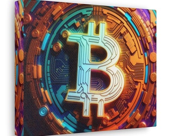 Bitcoin Psychedelic Lo-Fi Canvas Print