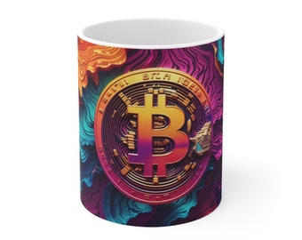 Bitcoin Synthwave Ceramic Mug 11oz