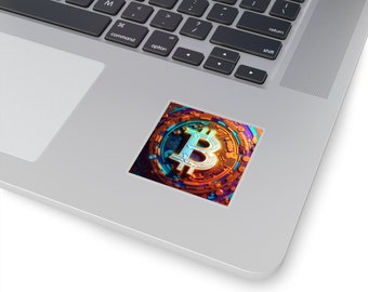 Psychedelic Bitcoin Kiss-Cut Stickers