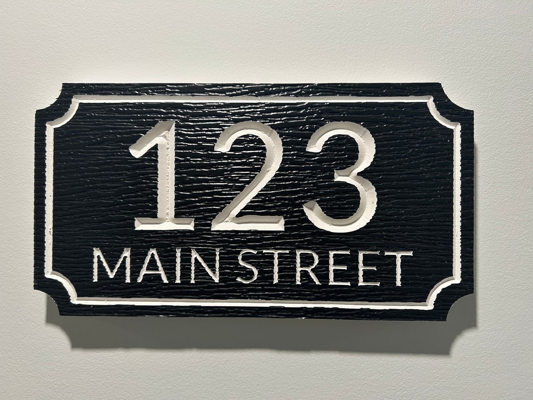 Wood Grain PVC House Number Sign Address Plaque Street Sign Custom CNC