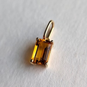 6x4MM Citrine Charm, 14k Solid Yellow Gold Citrine Charm, Charm Pendant, Gift For Her, Charm Necklace, Gold Charms, Dainty Charm