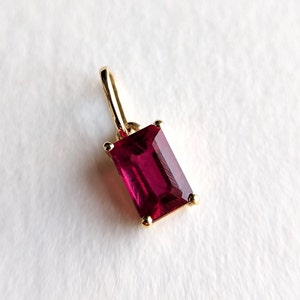6x4MM Ruby Charm, 14k Solid Yellow Gold Ruby Charm, Charm Pendant, Gift For Her, Charm Necklace, Gold Charms, Ruby Charm, Minimal Gold Charm