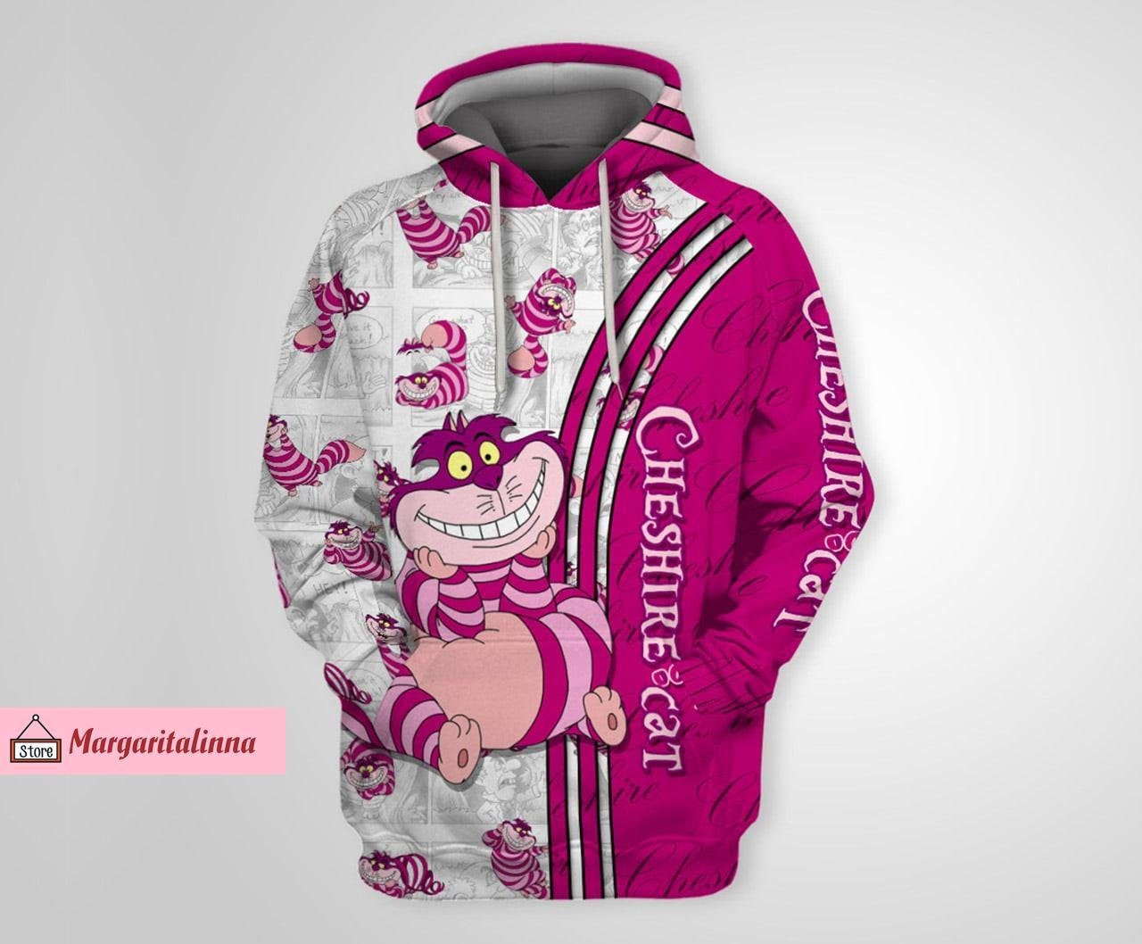 Cheshire Cat Hoodies, Disney Alice Hoodies, Disney Cat 3D Hoodie