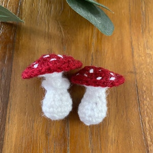 Original Crochet Pattern for Realistic Toadstool Mushrooms, Pattern For Mushrooms In Two Sizes