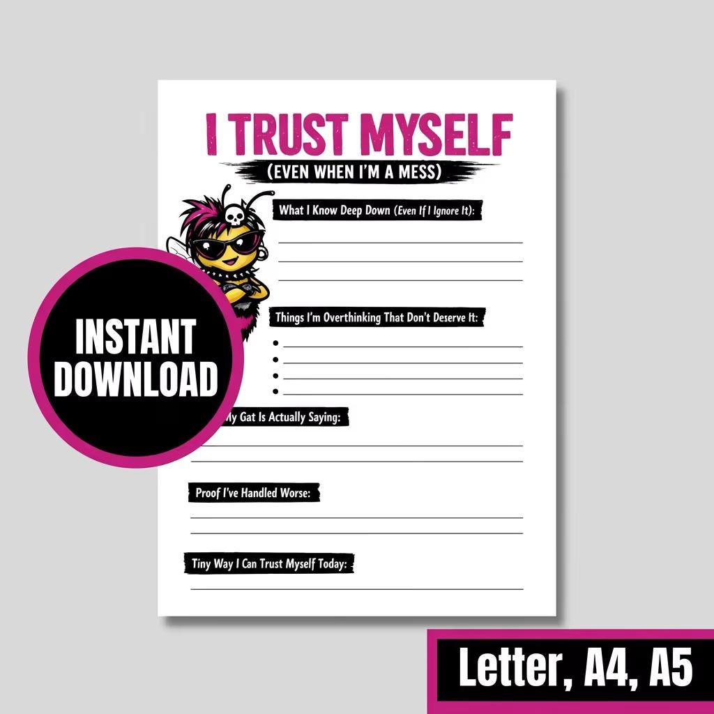 Self Trust Worksheet.pdf Self Trust Worksheet, Mental Health Journal, Anxiety Relief (instant ...