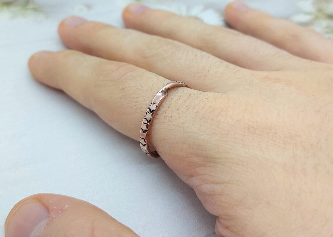 Copper Möbius Ring With Starry Texture, Contemporary Handmade Jewelry ...