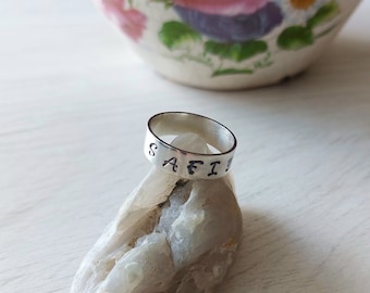 Anneau en argent sterling personnalisé Bague prénom Anneau personnalisé avec prénom Anneau personnalisé Bague avec nom gravé à la main