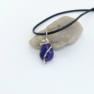 Silver Necklace with Purple Dragon Vein Agate Silver Jewelry with Purple Dragon Vein Agate Supernatural Elegance Gift for Women