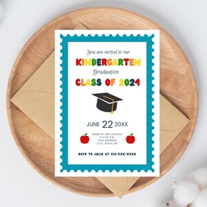 Editable Preschool Graduation Invitation, PreK Announcement Party Invite, Preschool Electronic Template, Editable Printable Template, 2024