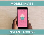 Cupcake Invitation, Sprinkle invitation, Mobile invitation, mobile invitations, cupcakes, kids birthday invitation, digital party invite