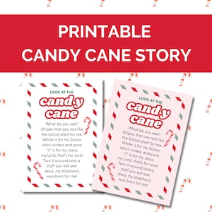Legend of the Candy Cane holder, Printable Christmas Tags, Christian Gift, Candy Cane Poem Story, Instant Download, Holiday Gift Ideas