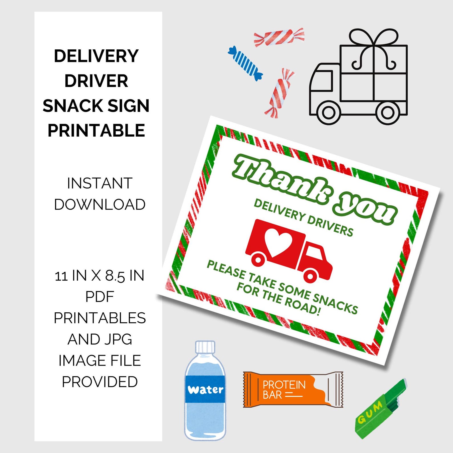 Delivery Driver Snack Sign Printable Delivery Driver Thank You Sign