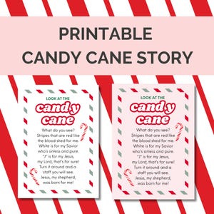 Legend of the Candy Cane holder, Printable Christmas Tags, Christian Gift, Candy Cane Poem Story, Instant Download, Holiday Gift Ideas