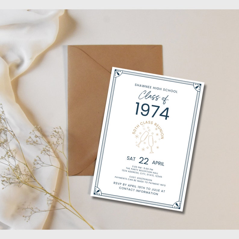 Class Reunion Invitation Template High School Reunion College Reunion