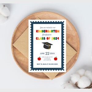 Editable Preschool Graduation Invitation, PreK Announcement Party Invite, Preschool Electronic Template, Editable Printable Template, 2024