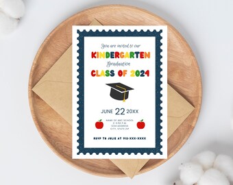 Editable Preschool Graduation Invitation, PreK Announcement Party Invite, Preschool Electronic Template, Editable Printable Template, 2024