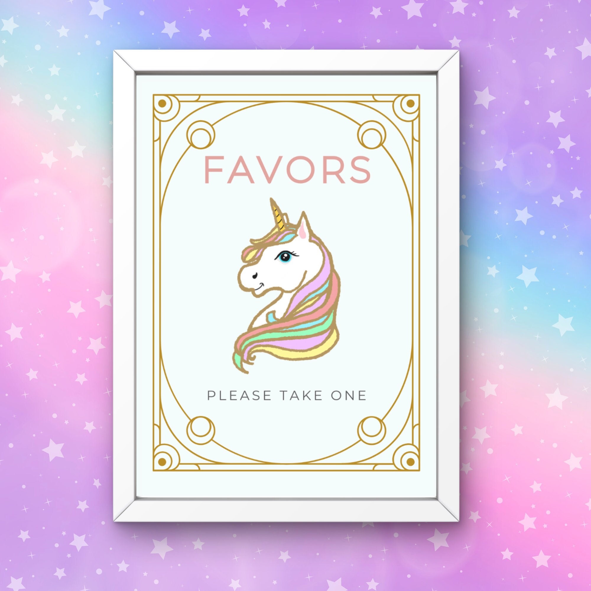 Favor Sign, Take One Sign, Milestone Birthday Invitation, Unicorn ...