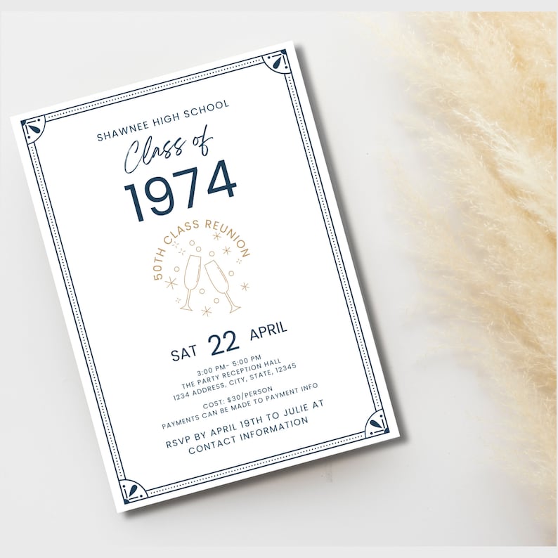 Class Reunion Invitation Template High School Reunion College Reunion