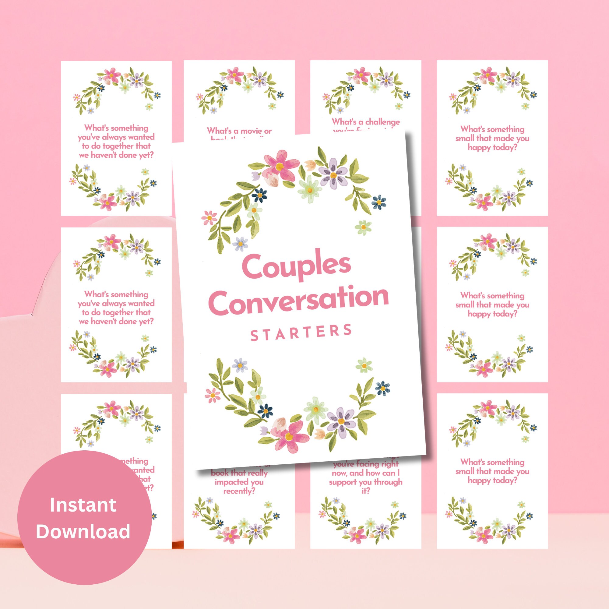 Couples Conversation Starters Printable Valentine's Day Gift ...