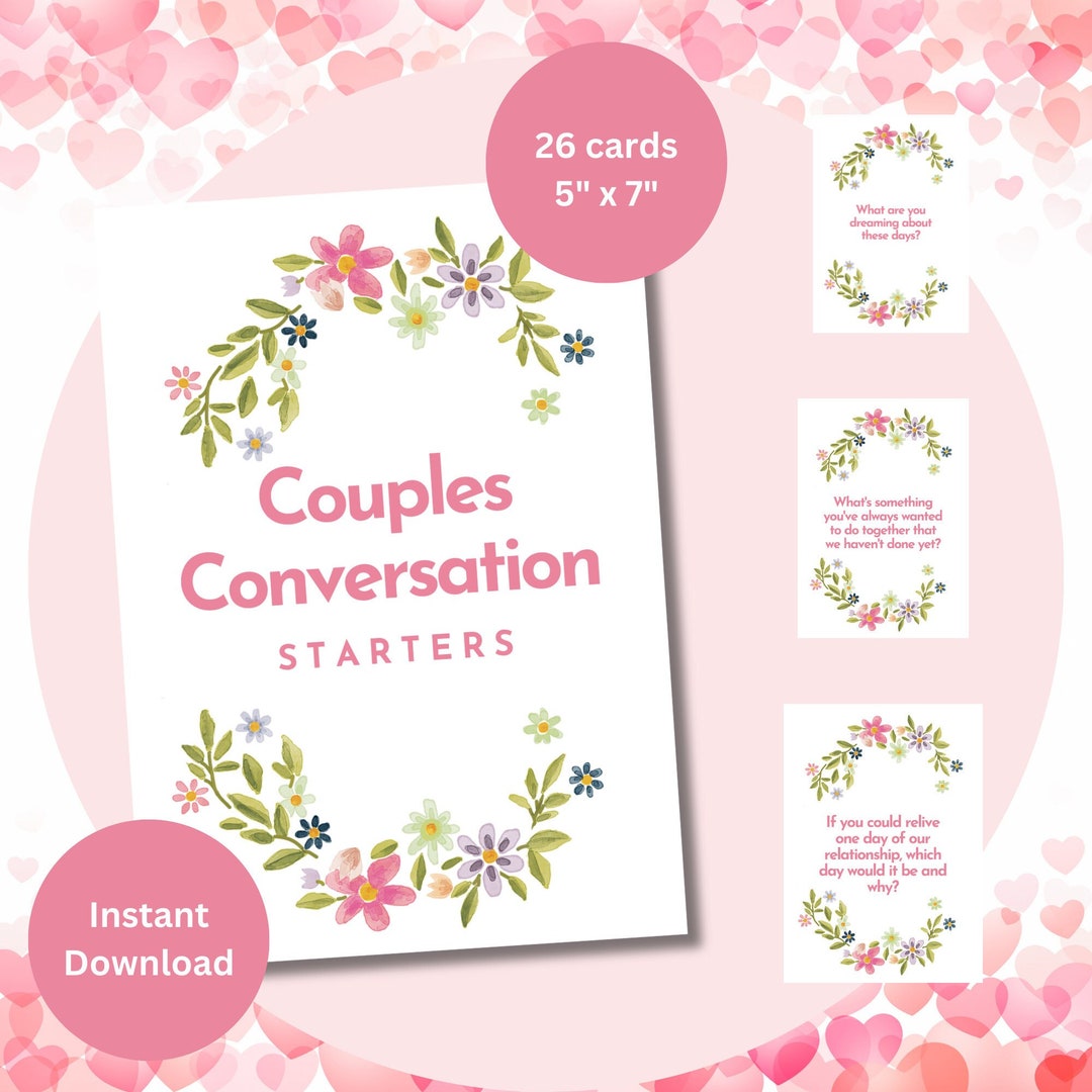 Couples Conversation Starters Printable Valentine's Day Gift ...