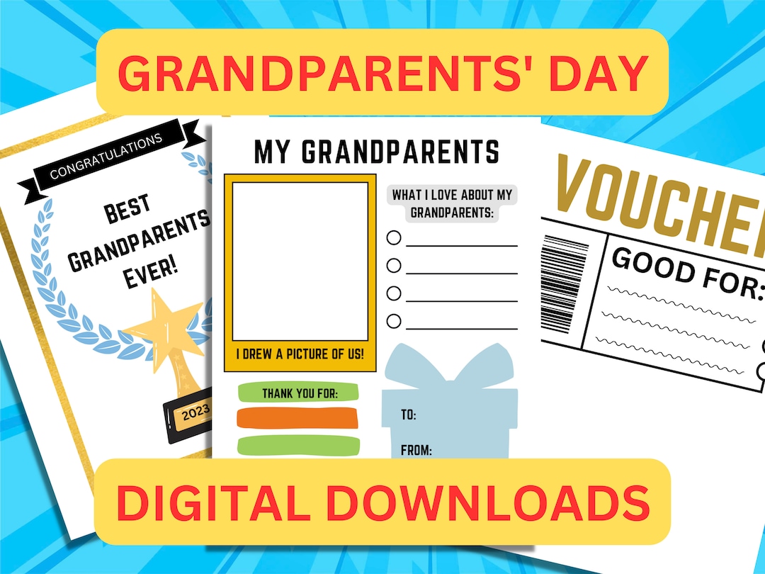 Grandparents' Day Printable, Grandparents Day Keepsake, Toddler ...